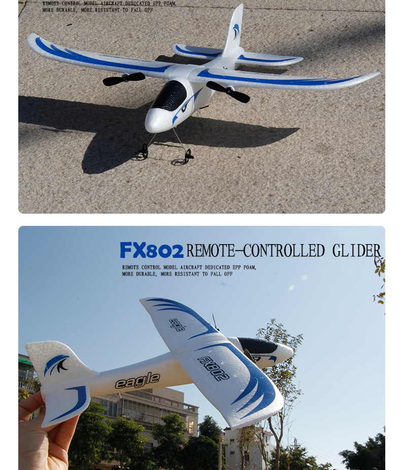 Super Glider Fx802 2.4g 2ch Epp Foam Remote Controlled Glider Model Ready-to-Go for Intermediate Operator Skill Level