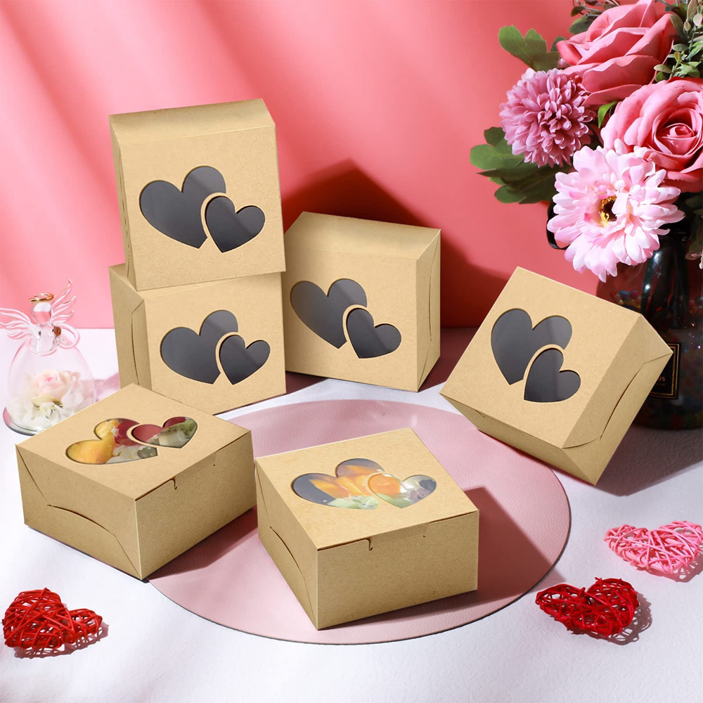 Convenient Takeaway Kraft Paper Box for Cupcakes According to Your Request