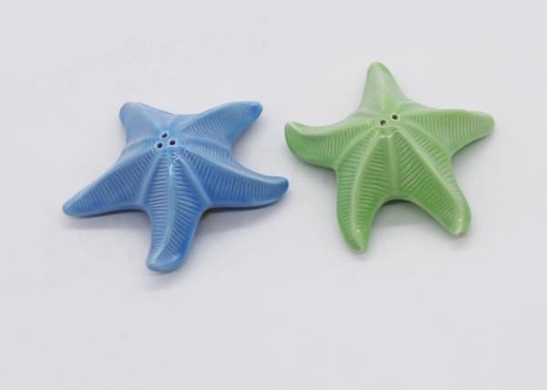 Buy cheap 3D Starfish Ceramic Salt And Pepper Shakers In Solid Colors For Summer / Beach from wholesalers