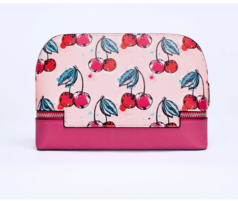 Women Waterproof PU Leather Portable Travel Makeup Bag With Mirror