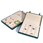 Coffee Color Microfiber Leather Jewelry Box for Necklace Bracelet Stud Set and