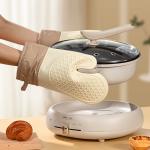 Oven Mitts Oven Gloves BBQ Gloves Silicone Thickened Cotton Double Layer Design