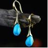 Buy cheap 18K Gold Plated Sterling 925 Silver Turquoise Sculptured Tulip Drop Earring (EZ04925534) from wholesalers