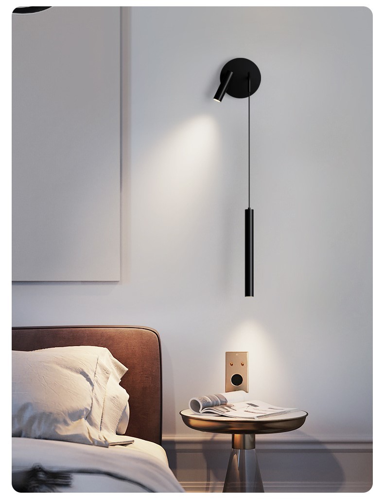 Bedside chandelier modern bedroom living room sofa background wall lamp pendant spotlight hotel villa Nordic atmosphere
