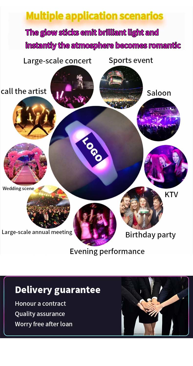 Wholesale Event Decoration Remote Control RF LED Wristbands LED Flashlight Bracelet Party Supplies