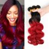 Buy cheap Brazilian Virgin Hair Body Wave Ombre Human Hair Extensions1B Burgundy Red Two Tone Color Hair from wholesalers