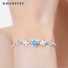 Buy cheap 7.7in 0.15oz Sterling Silver Jewelry Bracelets SGS trendy Four Leaf Clover Bracelet from wholesalers