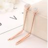 Buy cheap Round full diamond stud Tassel pendant rose gold earrings Stainless steel fashion earrings wholesale from wholesalers