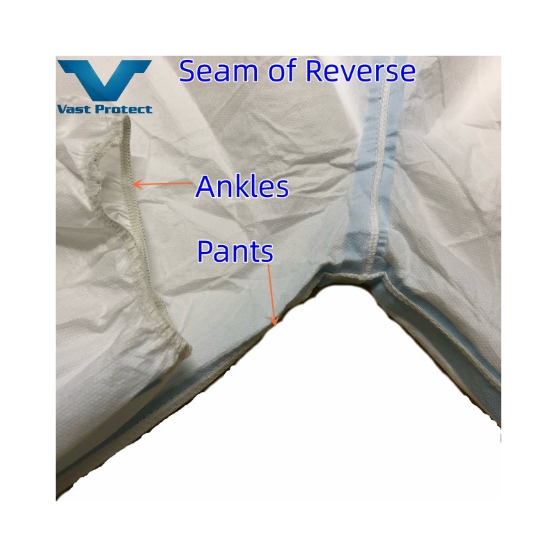 Light Disposable White Blue Sealed Seam Microporous Coat Without Boots-Cover