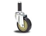 medium duty 4" expanding stem red PU caster total brake,3 inch PU castor,