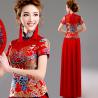 Buy cheap Chinese Style Red Lace Gorgeous Evening Dress High Blue Neck Knot Set Dress TSJY127 from wholesalers
