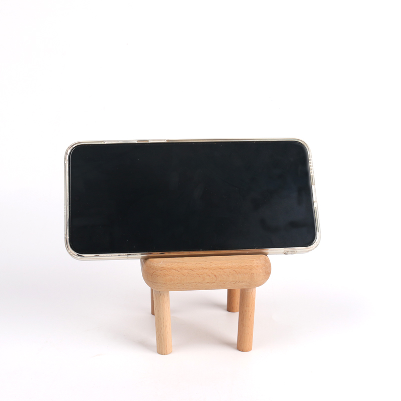 New wooden chair beech mobile phone holder creative small stool holder desktop mobile phone holder for lazy people