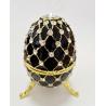 Buy cheap Luxury Faberge Easter Egg Decorative Earring Ring Trinket Holder Box Hand Painted Faberge Egg Style Hinged Jewelry from wholesalers
