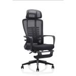 Stainless Steel Executive Office Chair with Footrest and Tilt Mechanism in