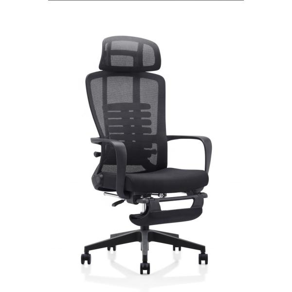 Stainless Steel Executive Office Chair with Footrest and Tilt Mechanism in