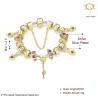Buy cheap SJ Bonzer Rose Flower Key Charm Bracelet Magnet Buckle Cubic Zirconia Dubai Jewelry Handmade Gold Bead Bracelet from wholesalers