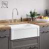 Buy cheap 30 Inch Farmhouse Kitchen Sink And Cabinet For Bathroom Reversible Single Basin from wholesalers