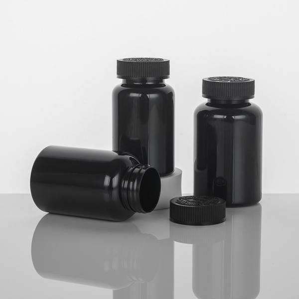 Highly Customized 4oz PET Capsule Bottle of Orange Black Plastic Nutrition
