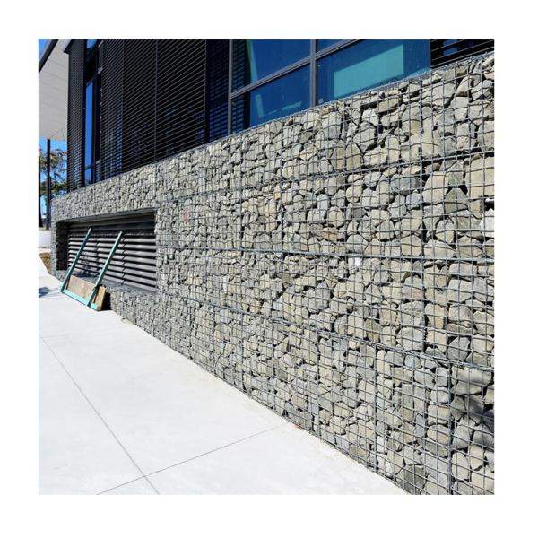 100*50*30 Aperture PVC Coated Gabion Baskets for Stones Silver Green Gray Blue