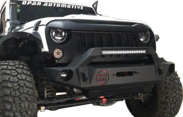 Buy cheap Pathfinder Front Bumper for Jeep JK Black Steel Recovery Bull Bar Winch Bumper for JK Wrangler 07 Onwards from wholesalers