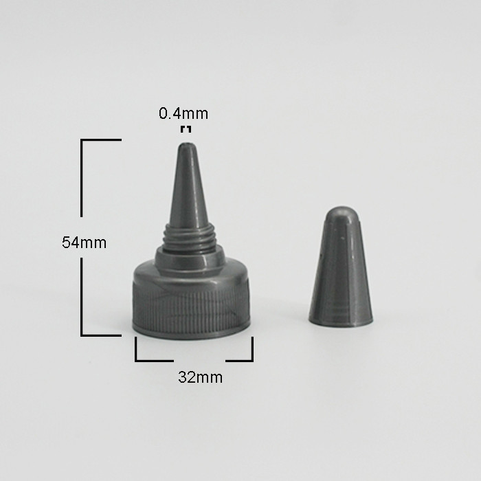 Plastic Gray Spiral Pointed 32mm Flip Top Lid With Twist Lock