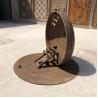 Buy cheap Outdoor Weathered Corten Metal Fire Pit With Grill Table BBQ from wholesalers