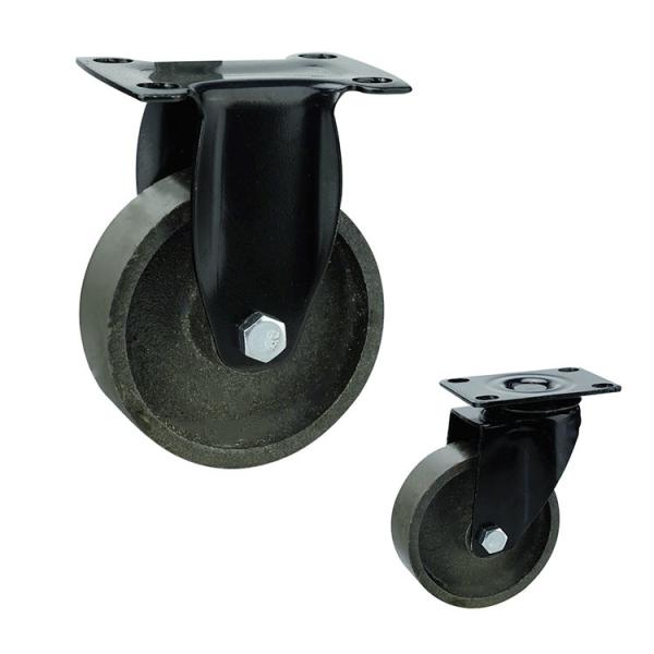 Buy cheap Cast Iron 75mm Top Rigid Plate Black Fork Medium Duty Casters for table from wholesalers