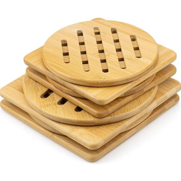Buy cheap Kitchen Natural Bamboo Trivet Wood Hot Pads Heat Resistant from wholesalers