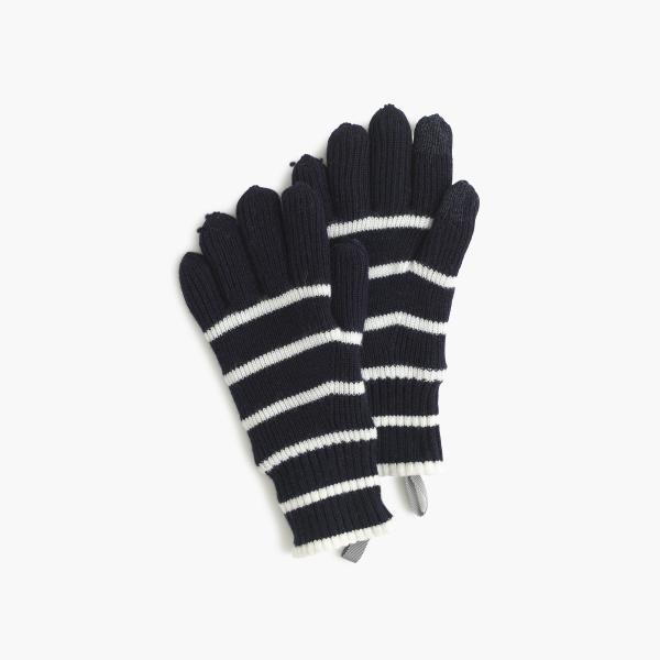 Buy cheap Girls Lining Knitted Merino Wool Gloves With Fingers / 3D Thumb Bottom Striped from wholesalers