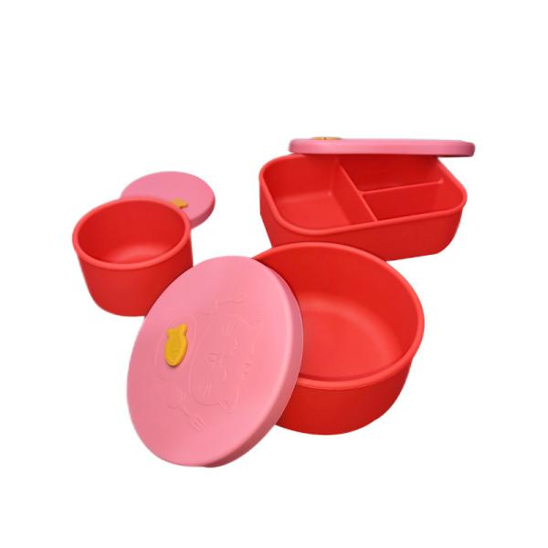 Buy cheap Durable 3pcs Silicone Baby Feeding Set Non Toxic Plate Dividers For Food from wholesalers