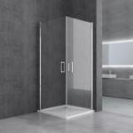 Corner Glass Shower Cabinet Square Shaped Spray Paint With Screen