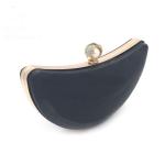 Moon boat shape gold wallet box clutch purse bag metal frame for handbag
