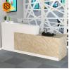 Buy cheap Seamless Joint Solid Surface Furniture 2 Person Custom Built Reception Desk from wholesalers