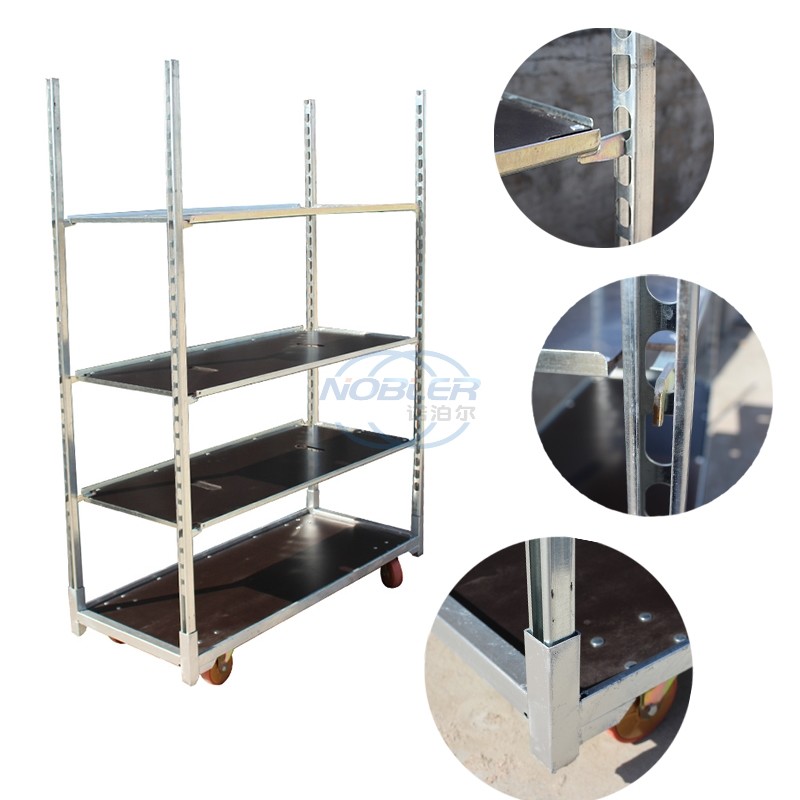 Danish Flowers And Plants Display Plywood Trolley High End Plastic Strong Durable