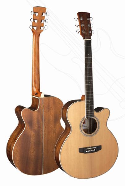 Buy cheap 40inch standard size okoume wood Cutaway acoustic guitar/western guitar ABS binding export Matt color- TP-AG27 from wholesalers