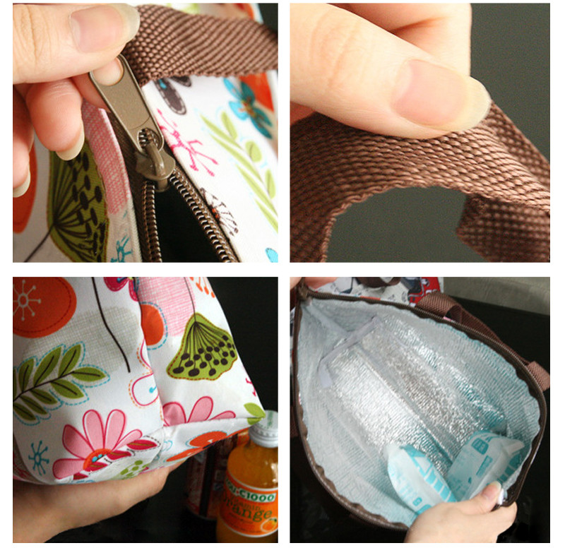 Reusable Oxford L34cm webbing buckle Thermal Lunch Bag