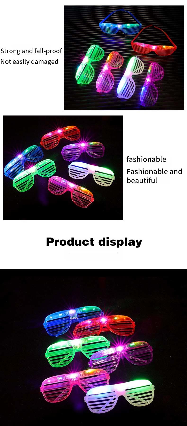 LED Glasses Neon Sunglasses Light Up Glasses Party Articles Rave Costume Party DJ Sunglasses Birthday Party Decoration