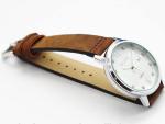 Quartz Mens Stainless Steel Watch / Leisure Mens Leather Strap Watches