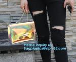 mini clear pvc girls shoulder long strip bag, Woman Sweet Handbag Clear Jelly