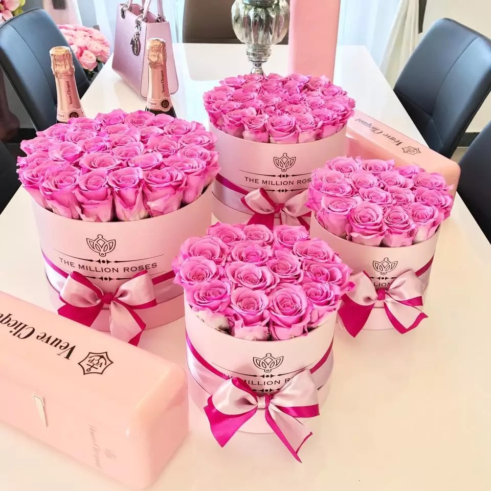 Factory Customized Plain flower box high quality paper flower bucket