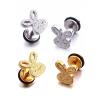 Buy cheap High quality cute gold earrings girl shiny rabbit stud earrings from wholesalers