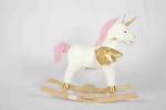 White Toddler Wooden Toys Rocking Horse Unicorn For High Rack Stuffed Animal