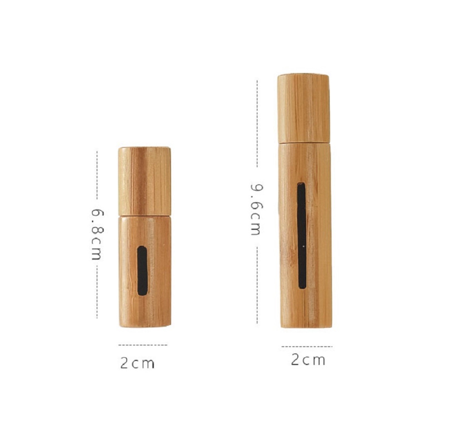 10ml Bamboo Cosmetic Packaging Roll On Glass Bottle With Roller Ball