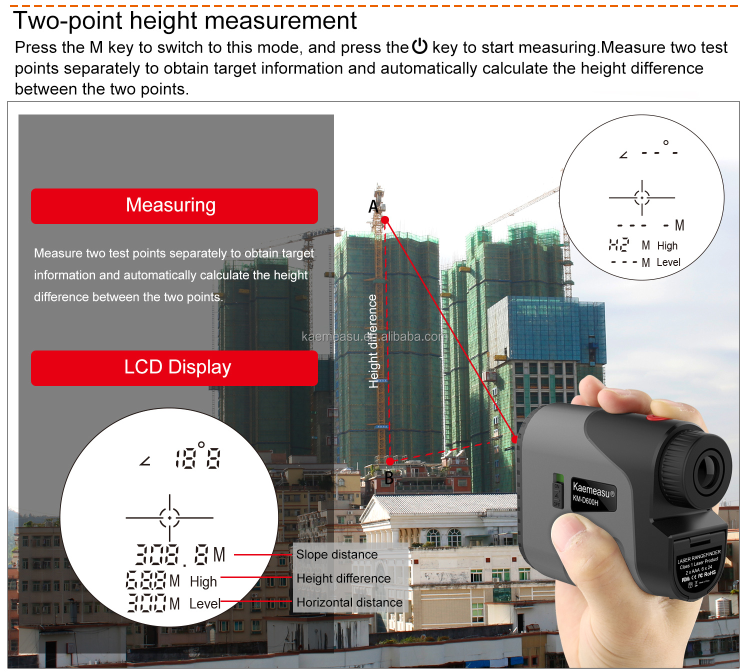 golf laser rangefinder outdoor sports hunting rangefinder handheld laser distance meter telescope