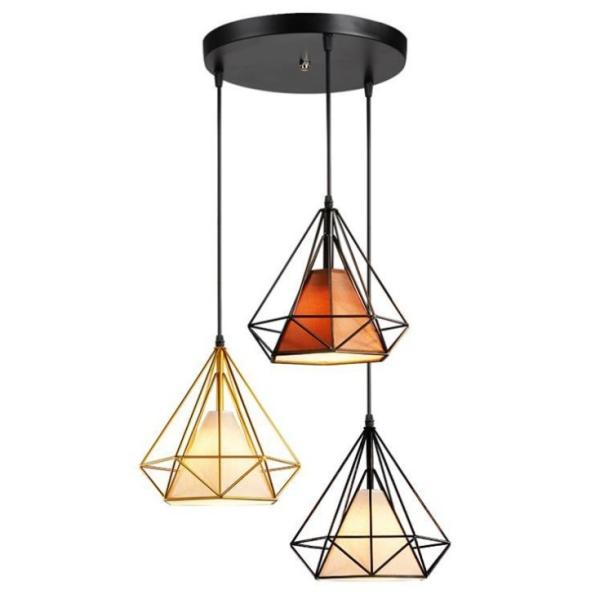 Buy cheap Diamond-shaped Iron Pendant Lamp, perfect for restaurants / dinning room / cafes,etc from wholesalers