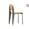 Buy cheap Nordic Minimalism Metal Restaurant Chairs Leather / Wood Seats Library Style from wholesalers