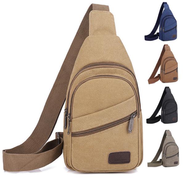 Buy cheap Men Sling Crossbody Bag Sports Chest Picnic Canvas Messenger Bag from wholesalers