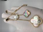 18k Yellow Gold Flower Shaped Necklace , Van Cleef Arpels Magic Alhambra
