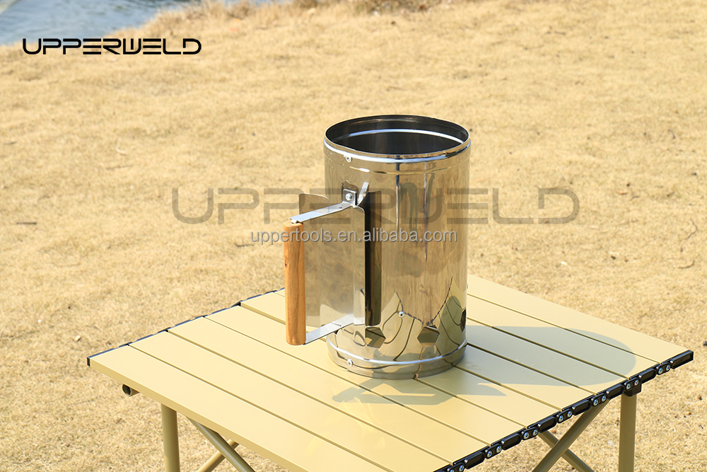 Fast and Easy BBQ Ignition Stainless Steel Outdoor Chimney Grill Starter with Igniter