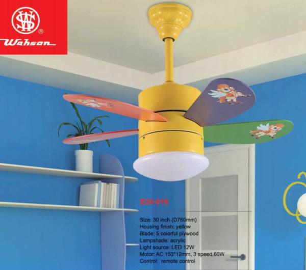 Buy cheap Dimmable Colorful Wood Ceiling Fan Light 36 Inch Suspended Mounted For Hotel Villa from wholesalers